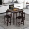 5-Piece Counter-Height Dining Table Set with Wooden Table and Metal Bar Stools, Stylish and Space-Saving